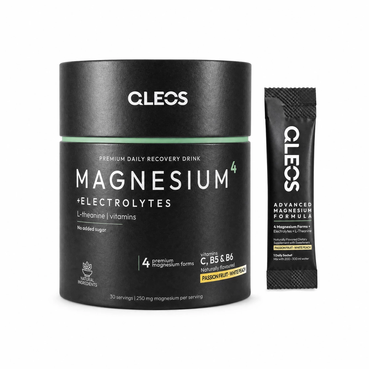 QLEOS Magnesium 4 tube and single serving sachet