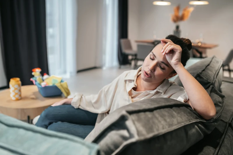 Woman taking a break after a long workday