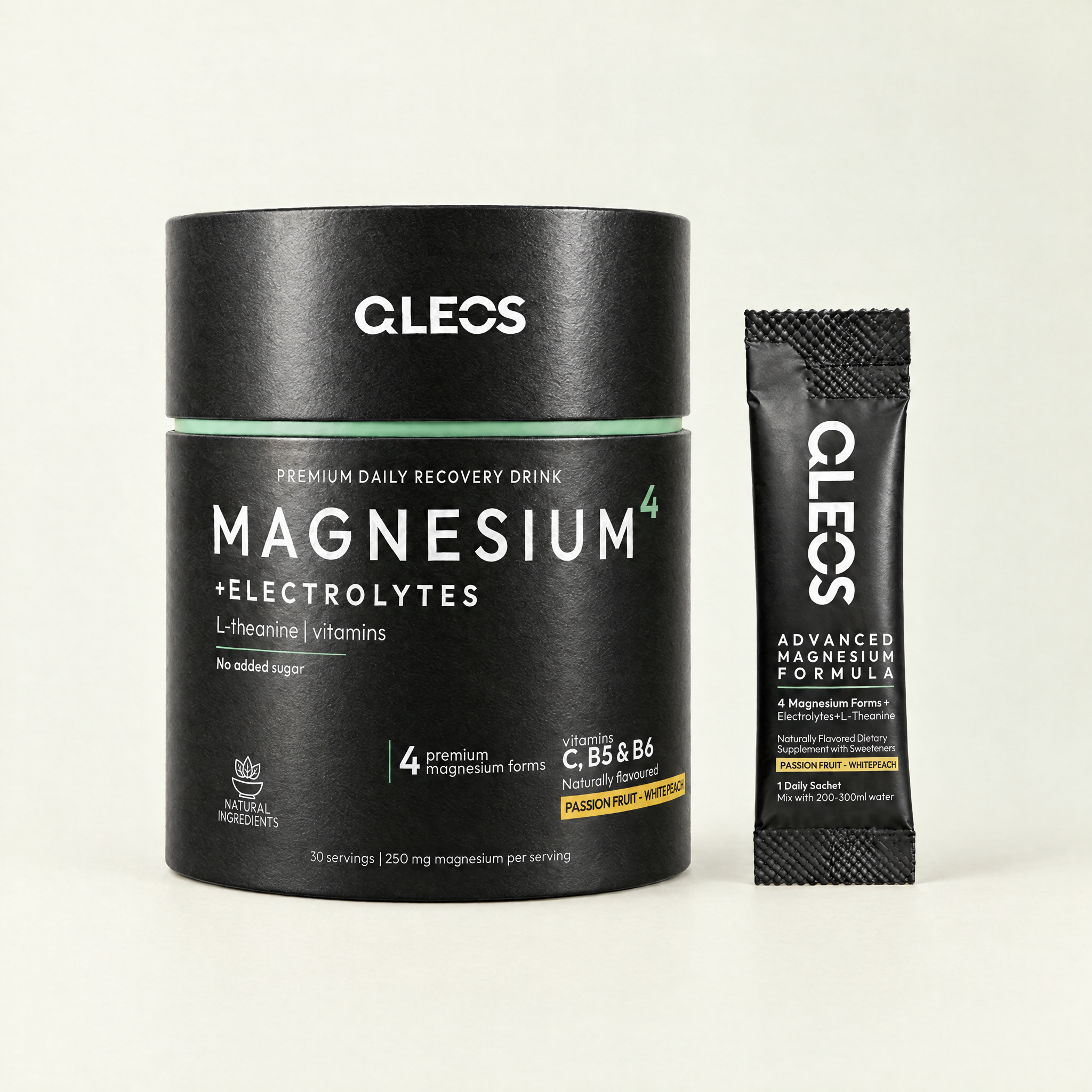 QLEOS Magnesium4 tube and single-serve sachet