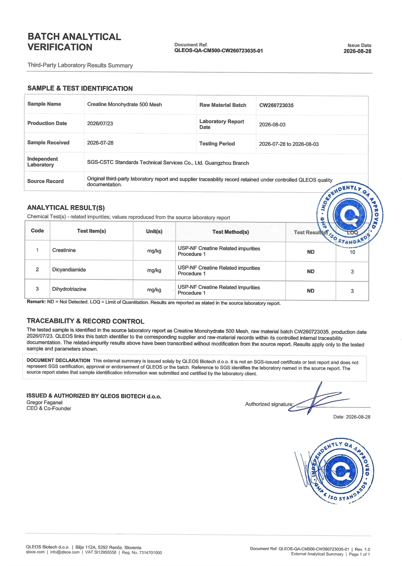 First page of the selected document